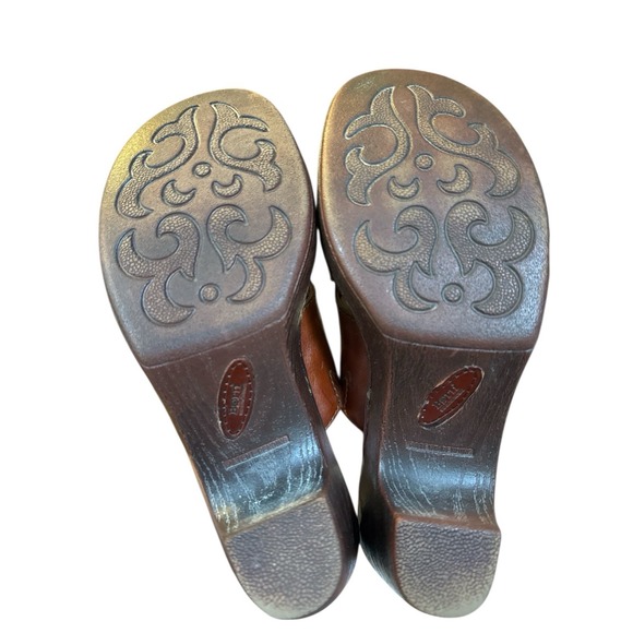 Melyssa Rust Bag Pipe slip-on sandals B04326 Brown Leather Women 9 - Picture 8 of 9